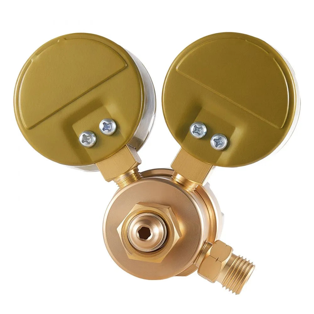VEVOR Acetylene Regulator, Precise Acetylene Regulator, 0-400PSI Welding Gas Gauge with CGA-200 Inlet Connection & 9/16"-18 LH Outlet Connection, T-Handle Adjustment