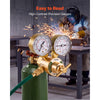 VEVOR Oxygen Regulator, Precise Oxy Regulator, 0-4000PSI Welding Gas Gauge with CGA-540 Inlet Connection & 9/16"-18 RH Outlet Connection, T-Handle Adjustment