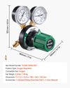 VEVOR Oxygen Regulator, Precise Oxy Regulator, 0-4000PSI Welding Gas Gauge with CGA-540 Inlet Connection & 9/16"-18 RH Outlet Connection, PC Knob Adjustment