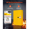 VEVOR Flammable Storage Cabinet, 18" x 43" x 70", Industrial Fire Cabinet, Fire & Explosion Proof, Double-Wall Cold Rolled Steel, 2-Door Hazardous Safety Cabinet with 2 Adjustable Shelves & Key Lock