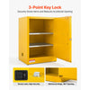 VEVOR Flammable Storage Cabinet, 21" x 25" x 35", Industrial Fire Cabinet, Double-Wall Cold Rolled Steel Hazardous Storage Safety Cabinet, Fire & Explosion-Proof with 2 Adjustable Shelves and Key Lock
