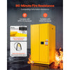 VEVOR Flammable Storage Cabinet, 34" x 34" x 65", Industrial Fire Cabinet, Fire & Explosion Proof, Double-Wall Cold Rolled Steel, 2-Door Hazardous Safety Cabinet with 2 Adjustable Shelves & Key Lock