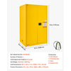 VEVOR Flammable Storage Cabinet, 34" x 43" x 70", Industrial Fire Cabinet, Fire & Explosion Proof, Double-Wall Cold Rolled Steel, 2-Door Hazardous Safety Cabinet with 2 Adjustable Shelves & Key Lock