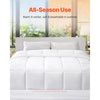 VEVOR Comforter Duvet Insert, 88 x 88 in, Queen Size Down Alternative Comforter, Quilted All Season Duvet with 4 Tabs, Soft & Machine Washable, Box Stitched Bedding for Home Hotel, Women/Men, White