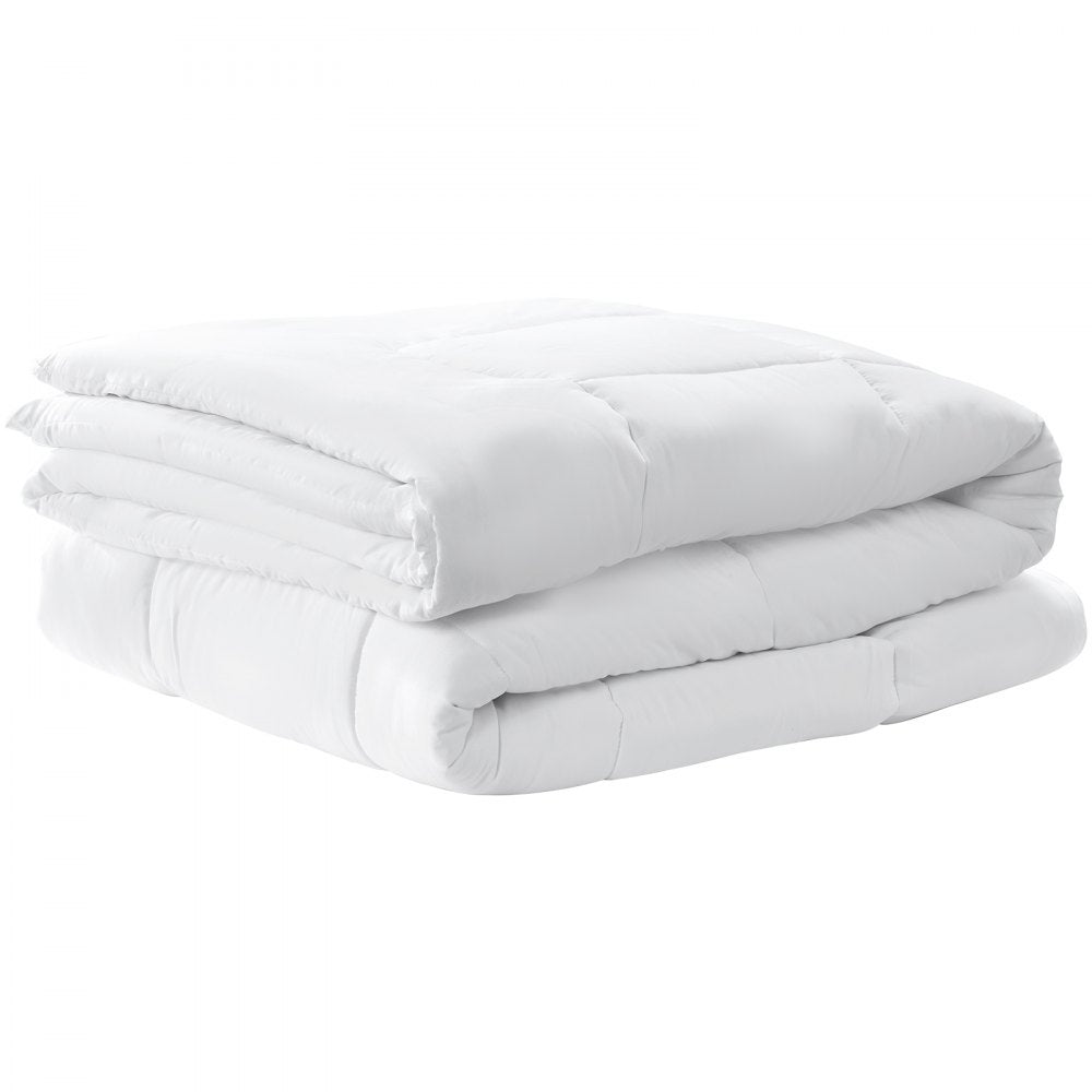 VEVOR Comforter Duvet Insert, 88 x 88 in, Queen Size Down Alternative Comforter, Quilted All Season Duvet with 4 Tabs, Soft & Machine Washable, Box Stitched Bedding for Home Hotel, Women/Men, White