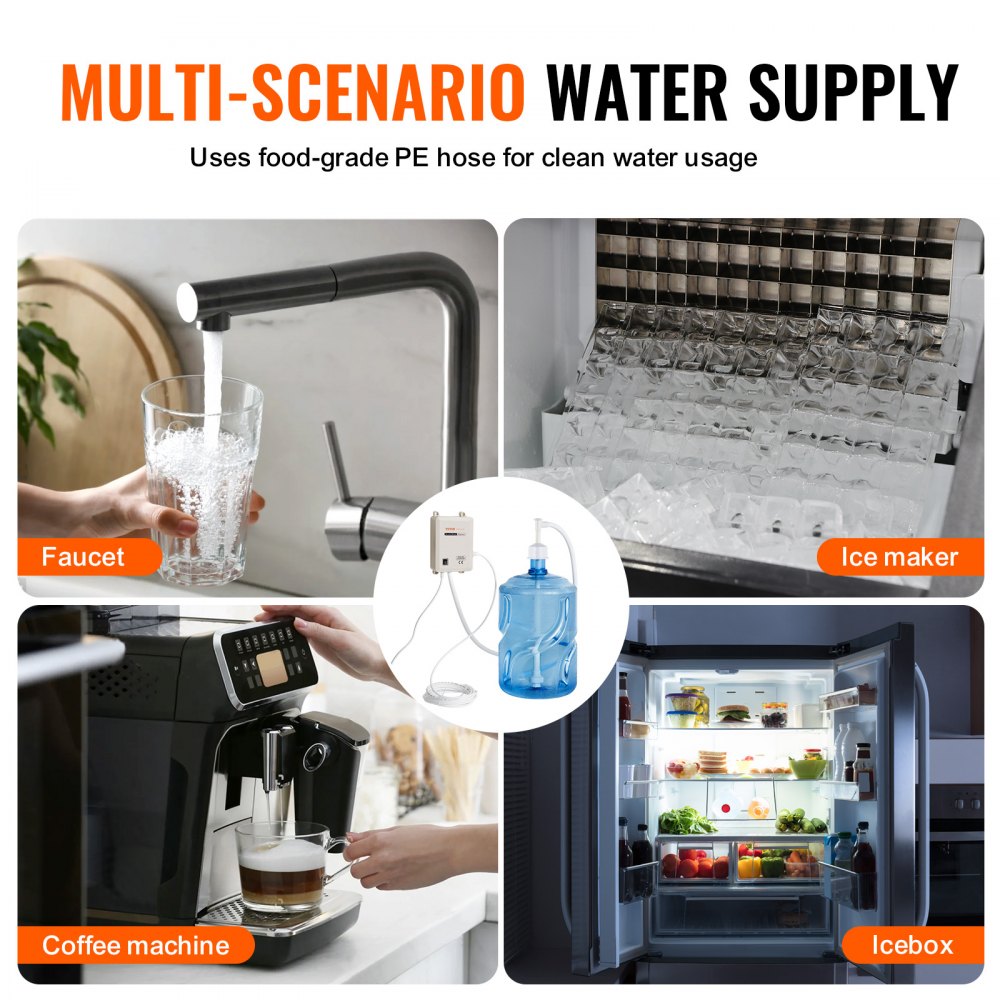 VEVOR Water Pump System for 5 Gallon Bottles, Automatic Electric Dispenser, Single Inlet, Suitable for Coffee/Tea Appliances, Fridges, Ice Machines