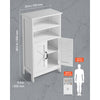 VEVOR Bathroom Floor Cabinet, 4-Tier, Wooden Storage Organizer with 2 Doors and Adjustable Shelf, Modern Bathroom Furniture Home Decor Freestanding Cupboard for Kitchen/Living Room/Entryway Use, White