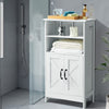 VEVOR Bathroom Floor Cabinet, 4-Tier, Wooden Storage Organizer with 2 Doors and Adjustable Shelf, Modern Bathroom Furniture Home Decor Freestanding Cupboard for Kitchen/Living Room/Entryway Use, White