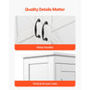 VEVOR Bathroom Floor Cabinet, 4-Tier, Wooden Storage Organizer with 4 Doors and Adjustable Shelf, Modern Bathroom Furniture Home Decor Freestanding Cupboard for Kitchen/Living Room/Entryway Use, White