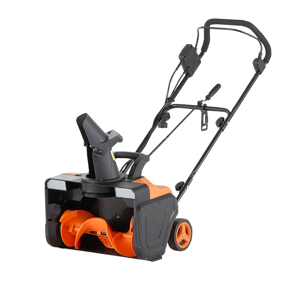 VEVOR Electric Snow Blower, 20 inch 15A Corded Snow Thrower with Dual LED Headlights & 180° Rotating Chute, 25FT Throwing Distance, 12" Depth Clearing, Walk-Behind Snowblower for Driveway Sidewalk