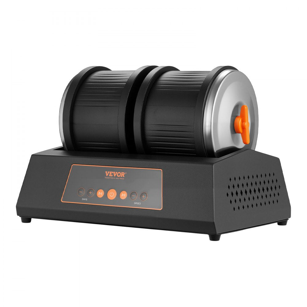 VEVOR Rock Tumbler 8 lbs Double Barrel 4 Speed Settings Rock Polishing Kit, for Adults Beginners and Hobbyists, 9-Day Polishing Timer, Double Barrel, Large Capacity, Rock Polisher Kit with Adapter