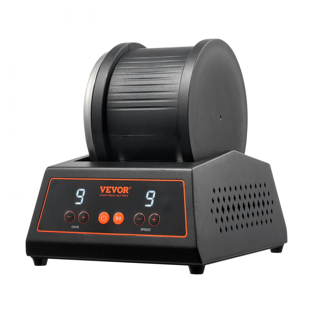 VEVOR Rock Tumbler Machine, 4 lbs Rock Polishing Machine, 9 Speed Settings 9-Day Polishing Timer Stone Tumbler, Direct Drive Motor Rock Polisher, Cold-rolled Steel Body, Rock Polisher for Kids Adults