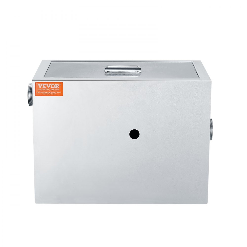 VEVOR Commercial Grease Trap, 8 LBS Grease Interceptor, Side Inlet Interceptor, Under Sink Stainless Steel Grease Trap, 2.8 GPM Waste Water Oil-water Separator, for Restaurant Canteen Home Kitchen