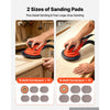 VEVOR 5 & 6-Inch Random Orbital Sander 400W Brushless Orbital Sander, 4000-10000RPM 7 Speeds Electric Palm Sanders with 20PCS Sandpapers, Dust Bag & Vacuum Hose for Woodworking Detailing Sanding