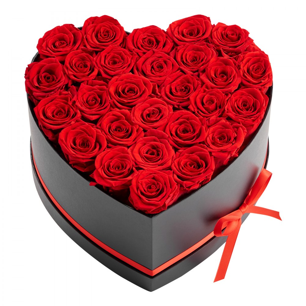 VEVOR Forever Flowers, 27 Preserved Roses in a Heart Shape Box, Eternal Flowers Immortal Bouquet Birthday Present for Delivery Prime Women Her Wife Mothers, Anniversary, Valentine's Day,Christmas, Red