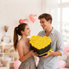 VEVOR Forever Flowers, 27 Preserved Roses in a Heart Shape Box, Eternal Flowers Immortal Bouquet Birthday Present for Women Her Wife Mothers, Anniversary, Valentine's Day,Christmas, Yellow