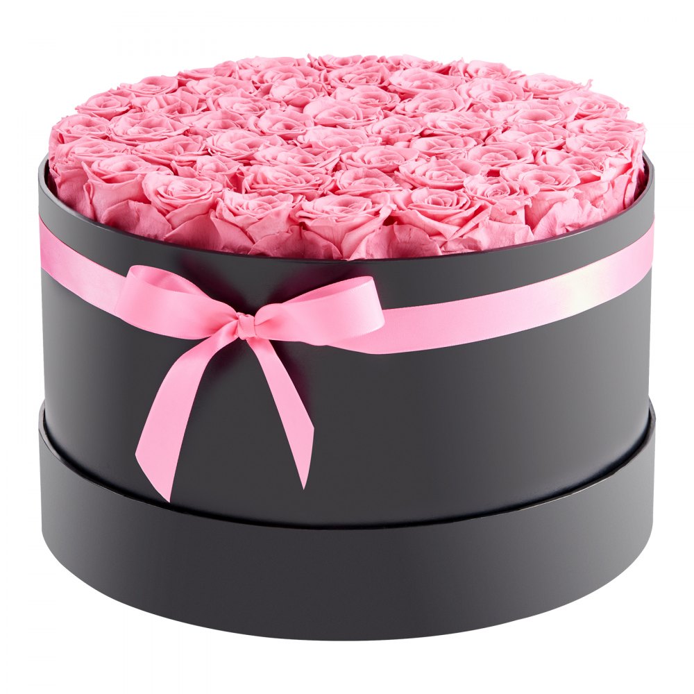 VEVOR Forever Flowers, 50 Preserved Roses in a Box, Eternal Flowers Immortal Bouquet Birthday Present for Delivery Prime Women Her Wife Mothers, Anniversary, Valentine's Day,Christmas, Sweet Pink