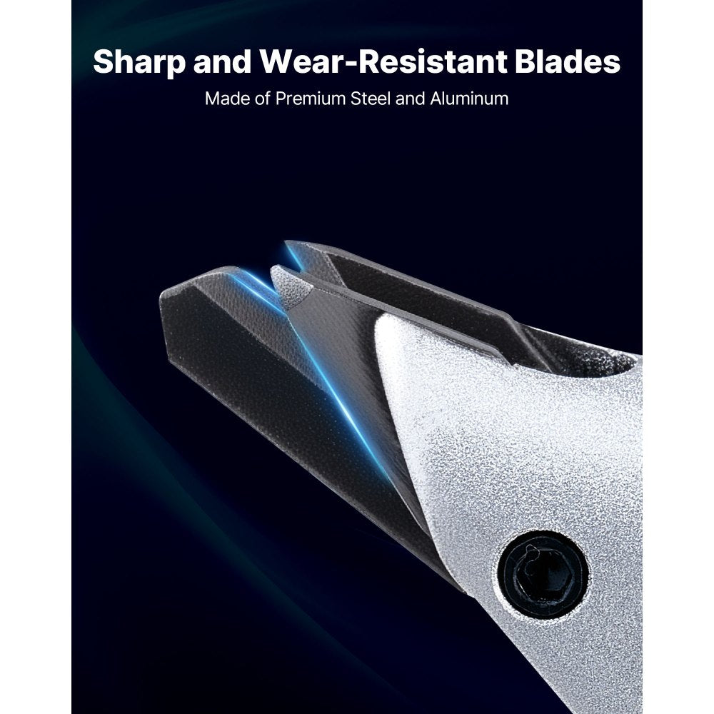 VEVOR Electric Metal Shear, 4.0-Amp Corded Sheet Metal Cutter with 360-Degree Swivel Head, Variable Speed, Continuous Cutting, Clean Cut for 18GA Galvanized Steel, 20 GA Stainless Steel, 2500 SPM