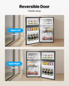 VEVOR mini fridge with freezer reversible door - open left or right illustration