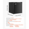 VEVOR Mini Fridge, 1.6 Cu.Ft, Single Door Compact Refrigerator, Adjustable Temperature, Metal Shelf, Energy Efficient Small Refrigerator, Reversible Door, Low Noise, for Bedroom Dorm Office, Black