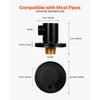 VEVOR Wall Mounted Supply Elbow, Wall Supply Elbow with O-Ring Flange, Tapered 1/2" NPT Female Inlet, Solid Brass Wall Union, Round Walls Union Water Supplying, Matte Black Finish, 1/2" IPS