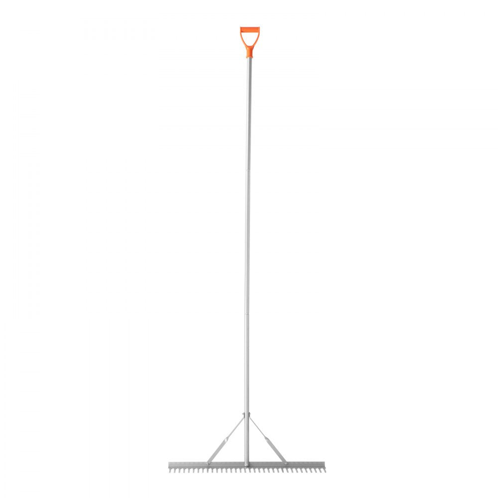 VEVOR Landscape Rake, 36 inch Wide Head 133 inch Handle, Large Heavy Duty Aluminum Landscaping Leaf Rake Tool, Asphalt Level for Loosening Soil, Garden & Yard, Pond Gravel & Beach Lawn Care, 52ft Rope