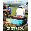 VEVOR Car Refrigerator, DC 12/24V AC100-240V Compressor Electric Cooler, -4°F to 68°F Car Fridge with APP Control, 21 QT Cars Freezer for RVs, Campsites, Boats, Camping, Fishing, 60W Portable Freezer