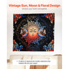 VEVOR Sun and Moon Tapestry, Psychedelic Mystic Floral Aesthetic Wall Tapestry, Vintage Wall Blanket for Home Decoration, Suitable for Bedroom, Living Room, Dorm (50.39 x 57.87 inches)