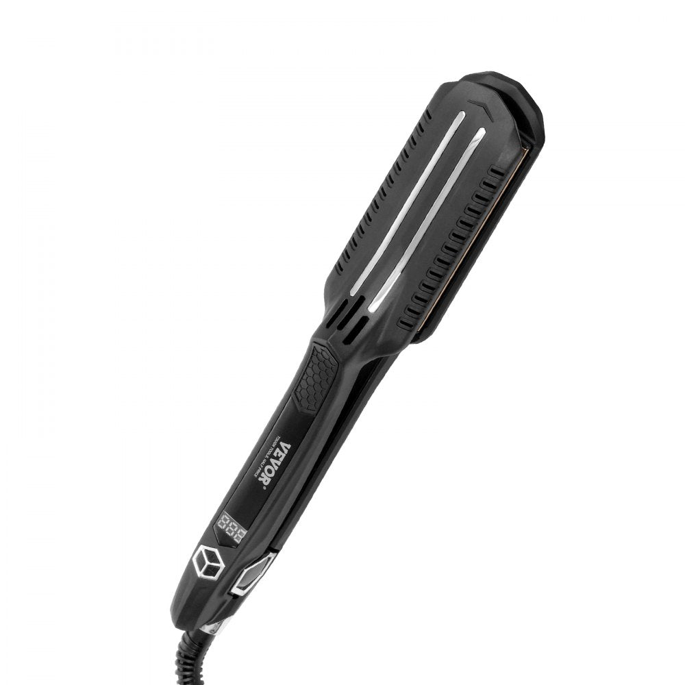 VEVOR Hair Straightener, 1.5-inch Titanium Flat Iron, Dual Infrared Hair Straightener Flat Iron with LCD Display and 19 Temp Levels - 210°F to 450°F, Fast Heating Hair Iron for Salon Home Travel Use