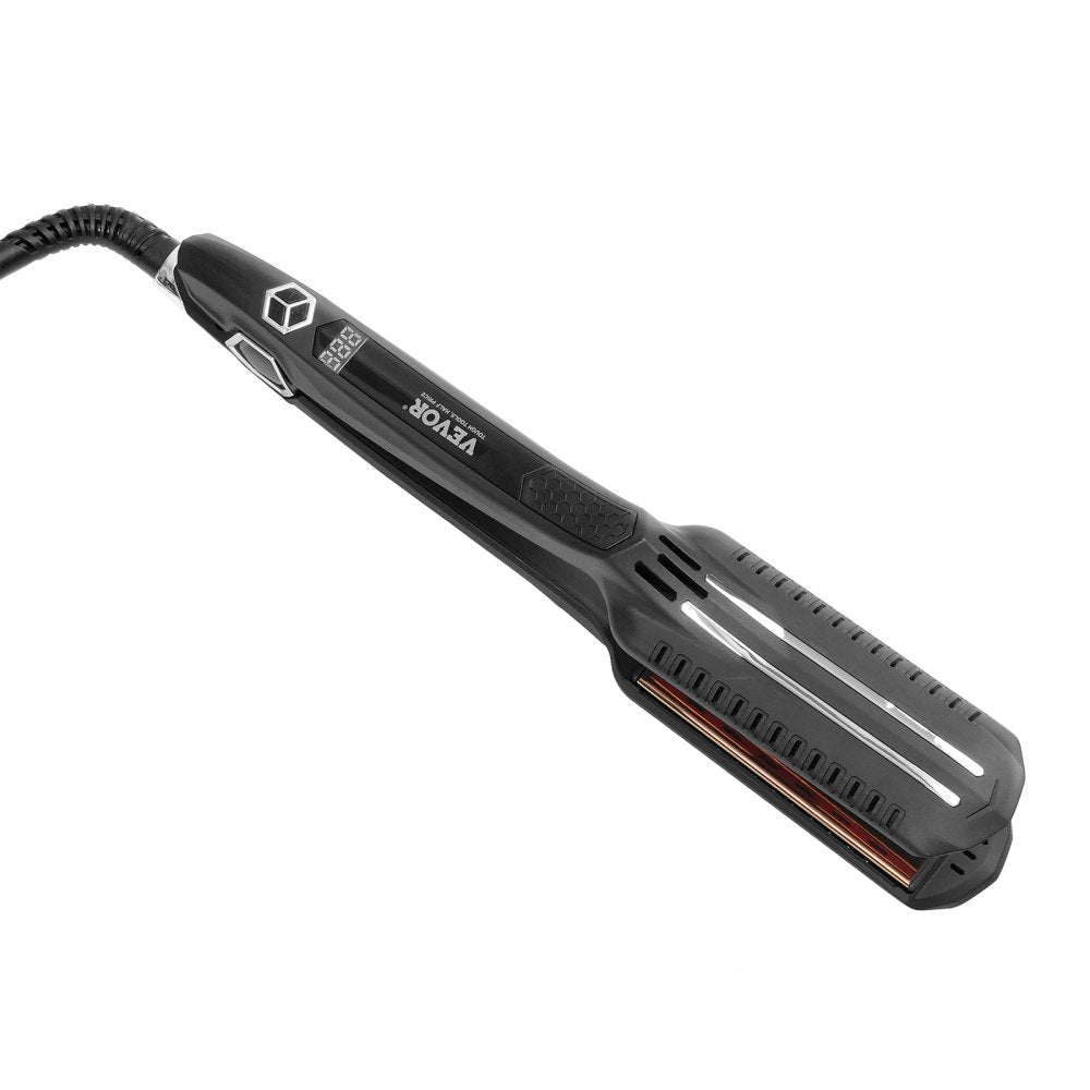 VEVOR Hair Straightener, 1.5-inch Titanium Flat Iron, Dual Infrared Hair Straightener Flat Iron with LCD Display and 19 Temp Levels - 210°F to 450°F, Fast Heating Hair Iron for Salon Home Travel Use