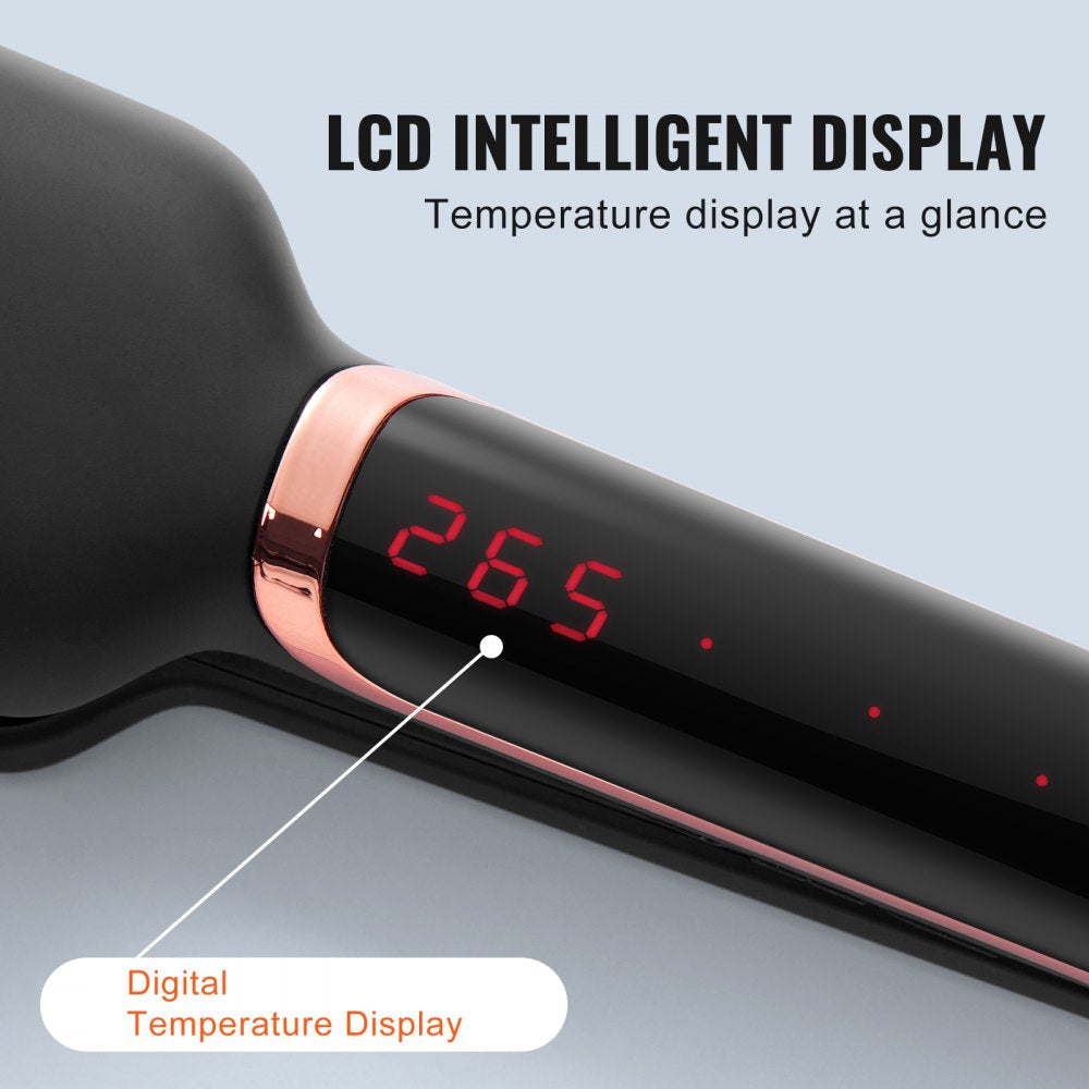 VEVOR Titanium Hair Straightener, 2-inch - Features Infrared, Negative Ions, Dual Voltage (110V/240V), LCD Screen & 11 Temperature Settings, Ideal for Salon, Home & Travel