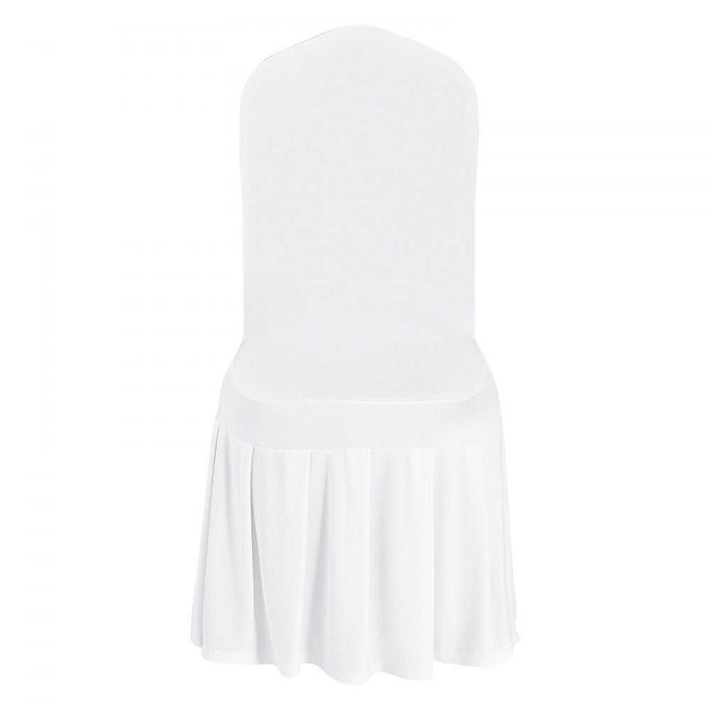 VEVOR 30 Pcs White Chair Covers, Polyester Spandex Chair Cover, Stretch Slipcovers for Wedding Party Dining Banquet Flat-Front Chair Covers, Fits Chair Measures up to 20.08 x 17.72 x 37.4 inch