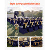 VEVOR 50 Pcs Navy Blue Chair Covers, Polyester Spandex Chair Cover, Stretch Slipcovers for Wedding Party Dining Banquet Flat-Front Chair Covers, Fits Chair Measures up to 20.08 x 17.72 x 37.4 inch
