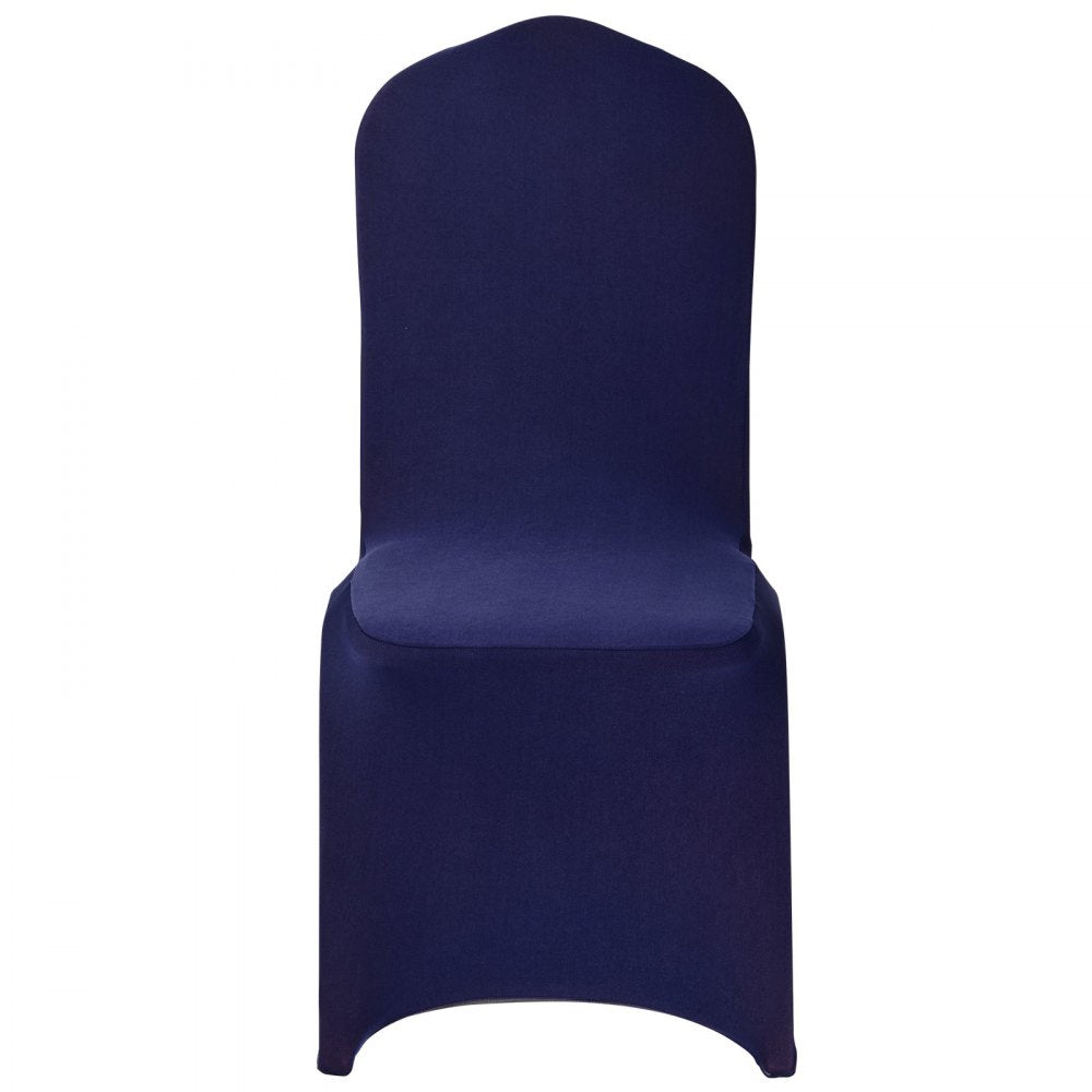 VEVOR 50 Pcs Navy Blue Chair Covers, Polyester Spandex Chair Cover, Stretch Slipcovers for Wedding Party Dining Banquet Flat-Front Chair Covers, Fits Chair Measures up to 20.08 x 17.72 x 37.4 inch