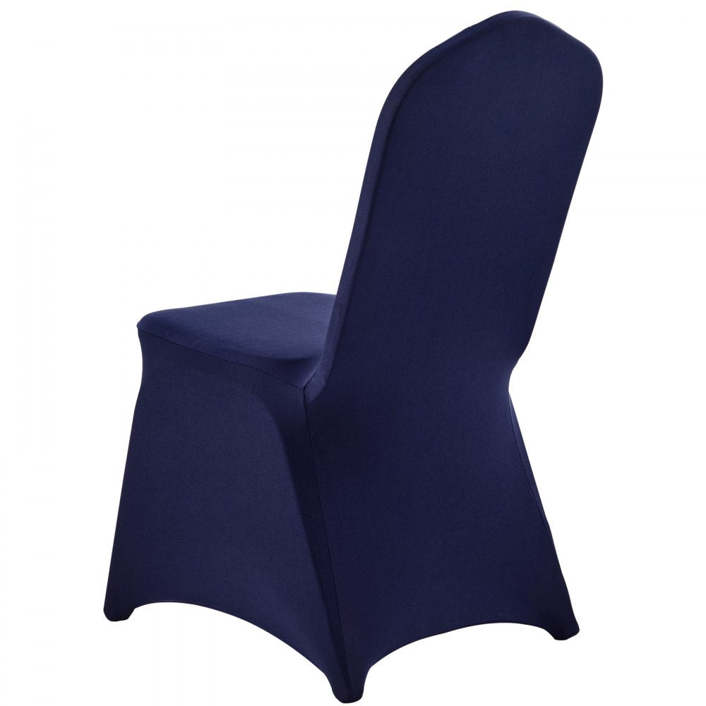 VEVOR 50 Pcs Navy Blue Chair Covers, Polyester Spandex Chair Cover, Stretch Slipcovers for Wedding Party Dining Banquet Flat-Front Chair Covers, Fits Chair Measures up to 20.08 x 17.72 x 37.4 inch