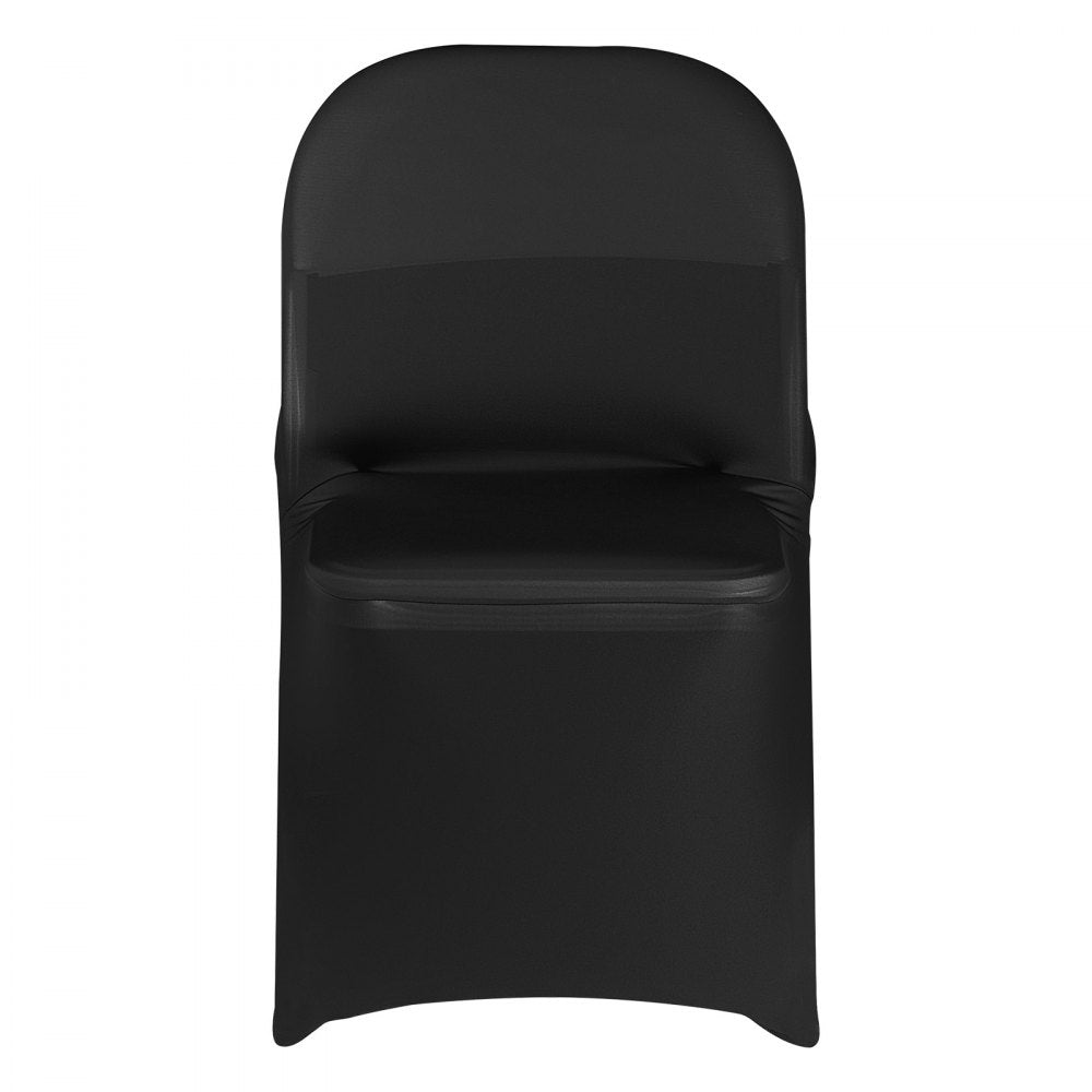 VEVOR 150 Pcs Black Chair Covers, Polyester Spandex Chair Cover, Stretch Slipcovers for Wedding Party Dining Banquet Flat-Front Chair Covers, Fits Chair Measures up to 17.72 x 18.11 x 30.31 inch