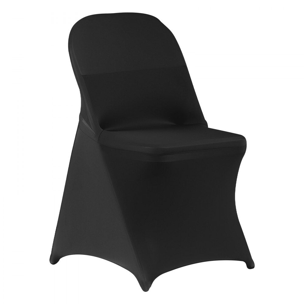 VEVOR 150 Pcs Black Chair Covers, Polyester Spandex Chair Cover, Stretch Slipcovers for Wedding Party Dining Banquet Flat-Front Chair Covers, Fits Chair Measures up to 17.72 x 18.11 x 30.31 inch