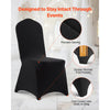VEVOR 150 Pcs Black Chair Covers, Polyester Spandex Chair Cover, Stretch Slipcovers for Wedding Party Dining Banquet Flat-Front Chair Covers, Fits Chair Measures up to 20.08 x 17.72 x 37.4 inch