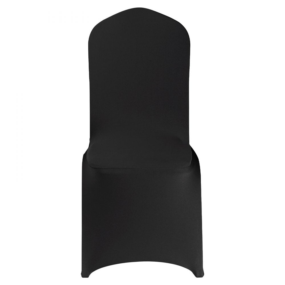 VEVOR 150 Pcs Black Chair Covers, Polyester Spandex Chair Cover, Stretch Slipcovers for Wedding Party Dining Banquet Flat-Front Chair Covers, Fits Chair Measures up to 20.08 x 17.72 x 37.4 inch