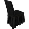 VEVOR Stretch Spandex Folding Chair Covers, Universal Fitted Chair Cover with Skirt, Removable Washable Protective Slipcovers, for Wedding, Holiday, Banquet, Party, Celebration, Dining (4 PCS Black)