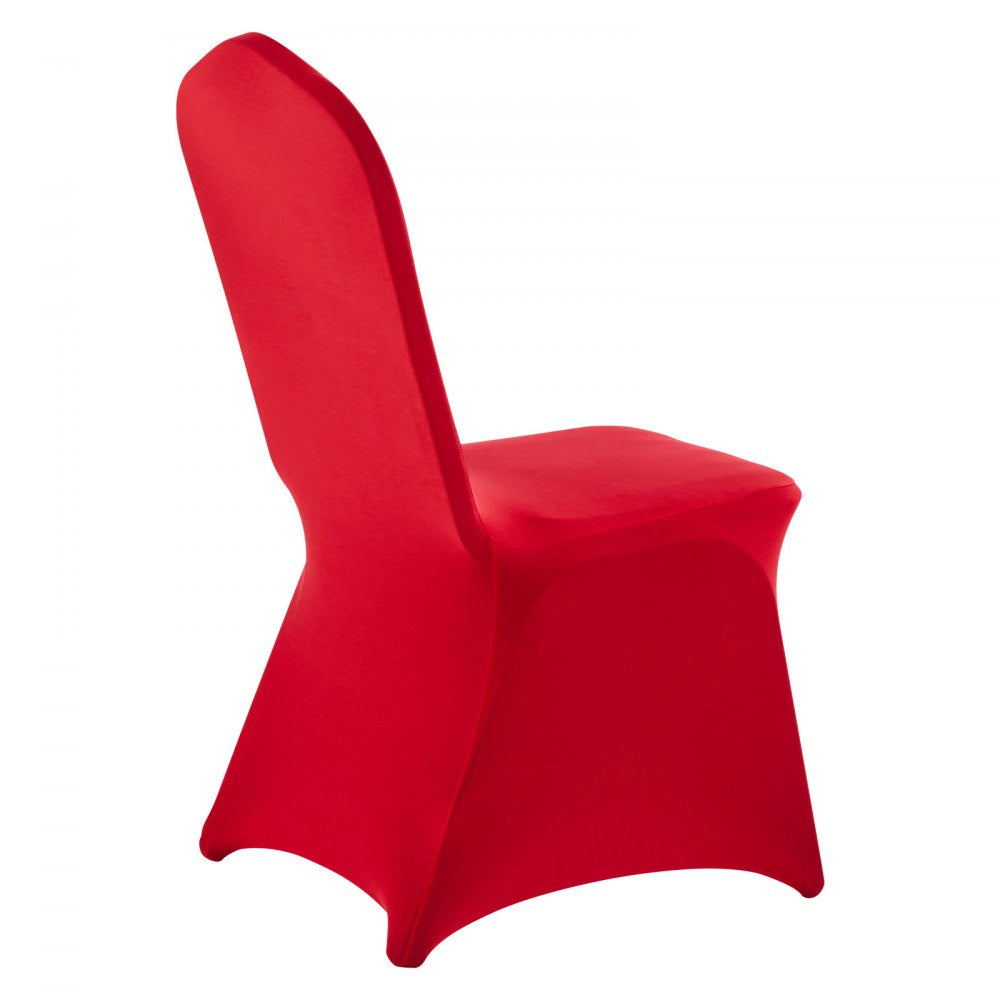VEVOR 50 Pcs Red Chair Covers, Polyester Spandex Chair Cover, Stretch Slipcovers for Wedding Party Dining Banquet Flat-Front Chair Covers, Fits Chair Measures up to 20.08 x 17.72 x 37.4 inch