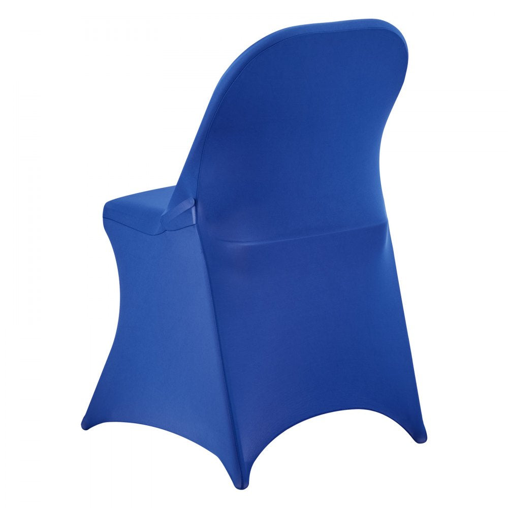 VEVOR 50 Pcs Blue Chair Covers, Polyester Spandex Chair Cover, Stretch Slipcovers for Wedding Party Dining Banquet Flat-Front Chair Covers, Fits Chair Measures up to 17.72 x 18.11 x 30.31 inch