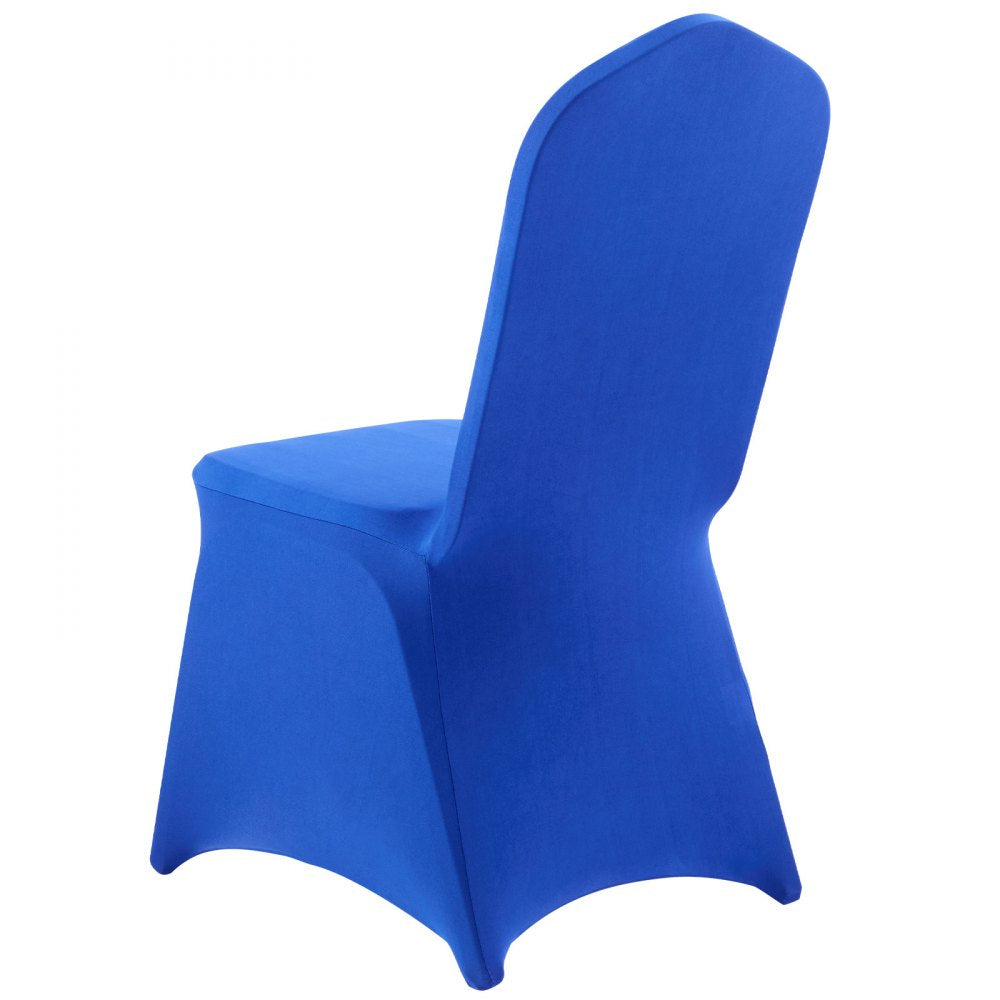 VEVOR 50 Pcs Royal Blue Chair Covers, Polyester Spandex Chair Cover, Stretch Slipcovers for Wedding Party Dining Banquet Flat-Front Chair Covers, Fits Chair Measures up to 20.08 x 17.72 x 37.4 inch