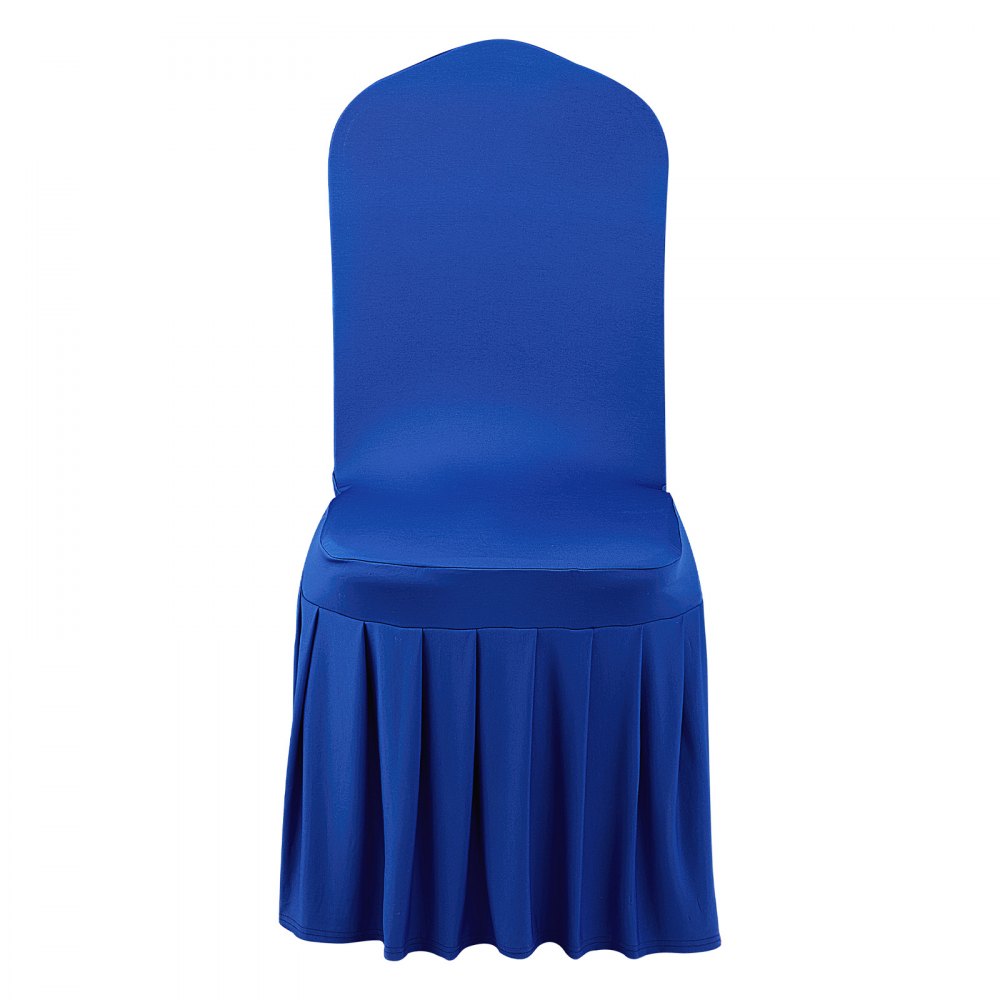VEVOR 30 Pcs Blue Chair Covers, Polyester Spandex Chair Cover, Stretch Slipcovers for Wedding Party Dining Banquet Flat-Front Chair Covers, Fits Chair Measures up to 20.08 x 17.72 x 37.4 inch