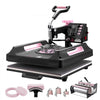 VEVOR Heat Press Machine 15 x 15 Inch 8 in 1 Heat Transfer Machine Black, for T-Shirts/Mugs/Hats/Plates, with 30 oz Tumbler Press, 360° Swing Away T-Shirt Pressing, Digital Control, PTFE Coating