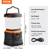 VEVOR LED Camping Lantern, All-in-one, 1000LM, 360° Illumination, 4 Lighting Modes, Rechargeable Outdoor Flashlight, USB Charging, Durable Robust Light, Ideal for Hiking Fishing Outages Car Repairs