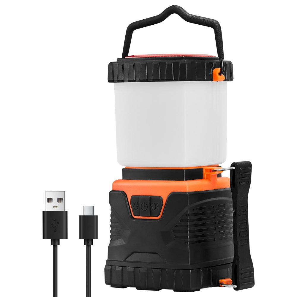 VEVOR LED Camping Lantern, All-in-one, 1000LM, 360° Illumination, 4 Lighting Modes, Rechargeable Outdoor Flashlight, USB Charging, Durable Robust Light, Ideal for Hiking Fishing Outages Car Repairs