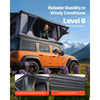 VEVOR Rooftop Tent Hard Shell, 2-3 Person Aluminum Roof Top Tent Hardshell with Tri-Color LED Light, Thick Mattress & 2 Windows, Waterproof Windproof Overland Camping Car Roof Rack for Jeep SUV Pickup