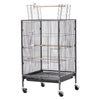 VEVOR Bird Cage, 18 x 18 x 30 inch, Open Flat Top, Wrought Iron Bird Flight Cage with Perches, Slide-Out Tray and Plastic Feeders, Casters, for Parrot, Blue Tit, Cockatiel, Canary, Budgerigar, Conure