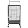 VEVOR Bird Cage, 18 x 18 x 30 inch, Open Flat Top, Wrought Iron Bird Flight Cage with Perches, Slide-Out Tray and Plastic Feeders, Casters, for Parrot, Blue Tit, Cockatiel, Canary, Budgerigar, Conure
